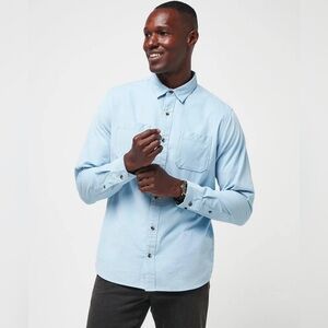 Travis Mathew Barrel of Laughs Corduroy Button Up Shirt, Dream Blue, Large